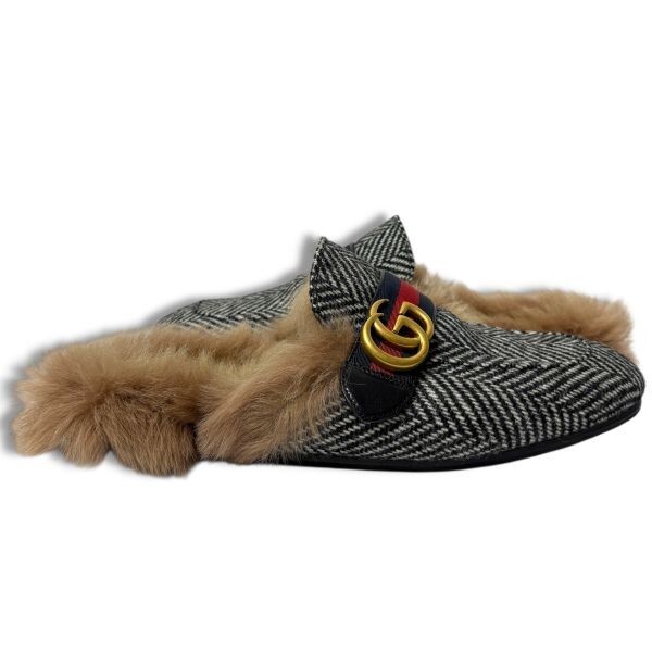 23 正規品 GUCCI グッチ シェブロン織り GGマーモント プリンスタウン ローファー シューズ シェリーライン メンズ イタリア製_画像5