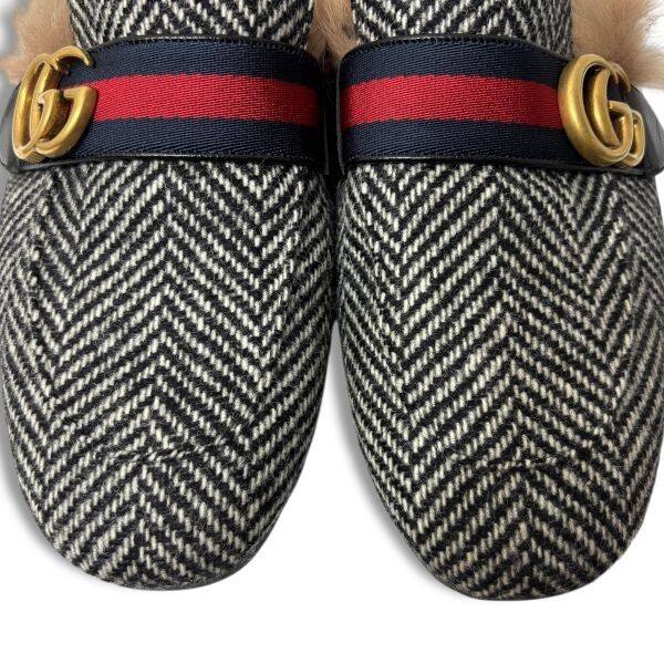 23 正規品 GUCCI グッチ シェブロン織り GGマーモント プリンスタウン ローファー シューズ シェリーライン メンズ イタリア製_画像7