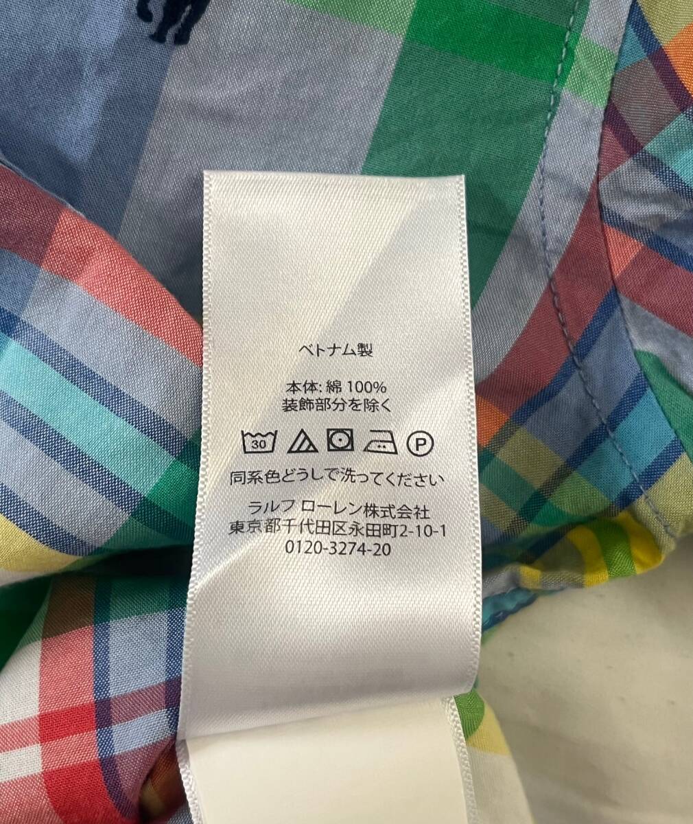 ★★★　RALPH LAUREN　ラルフローレン　子供用　マドラスチェック　長袖シャツ　ボタンダウン　NATURAL STRETCH_画像4