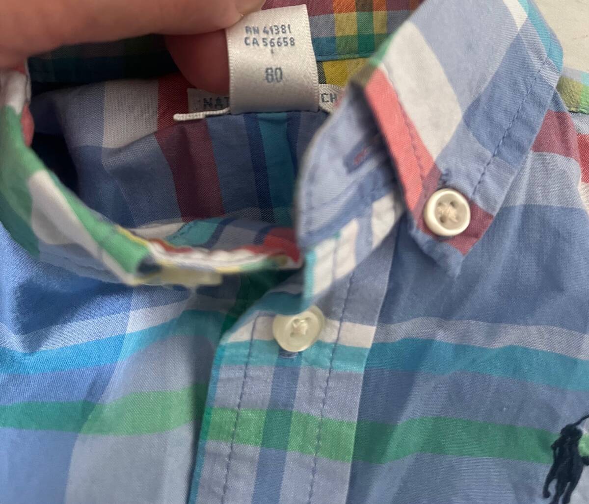★★★　RALPH LAUREN　ラルフローレン　子供用　マドラスチェック　長袖シャツ　ボタンダウン　NATURAL STRETCH_画像3