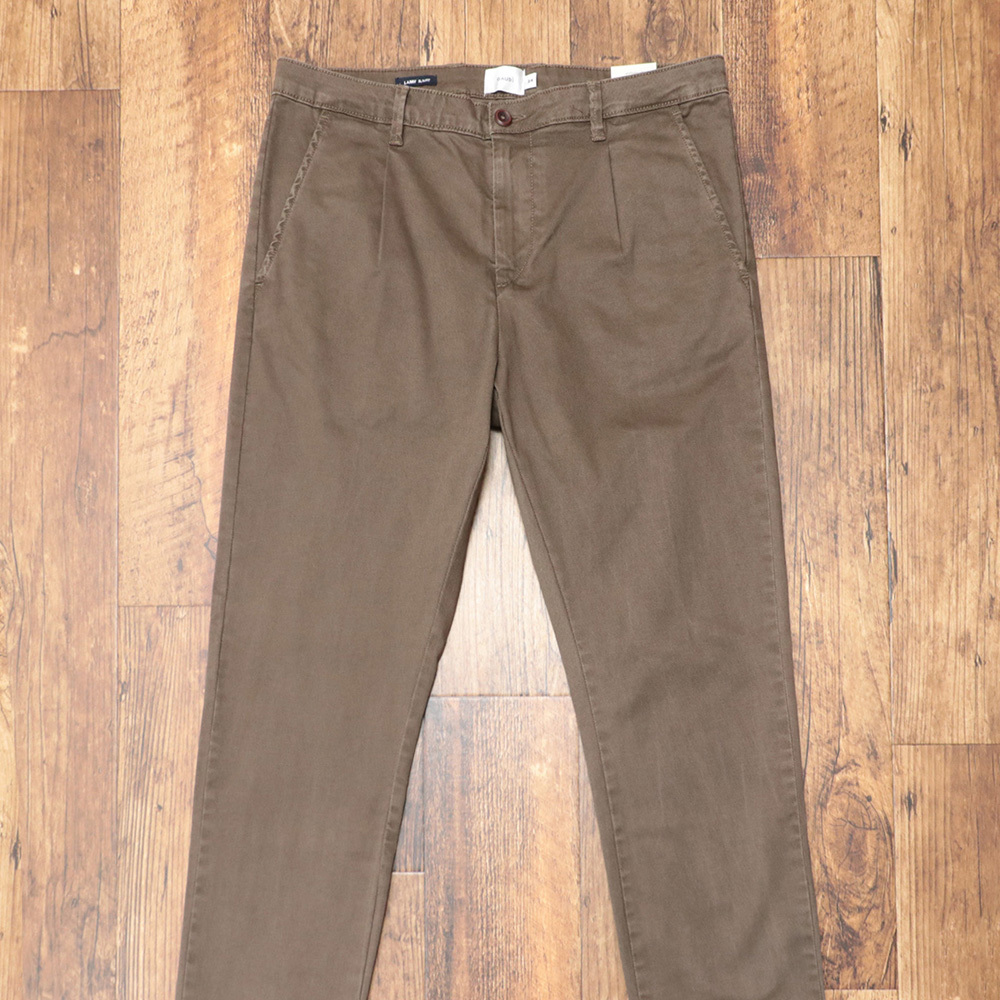 1円/25AW/GAUDI/34インチ/ワンタックパンツ C521GU25005 マイクロチェック ストレッチ 今期 ガウディ 新品/茶色/ブラウン/mc402/_画像2