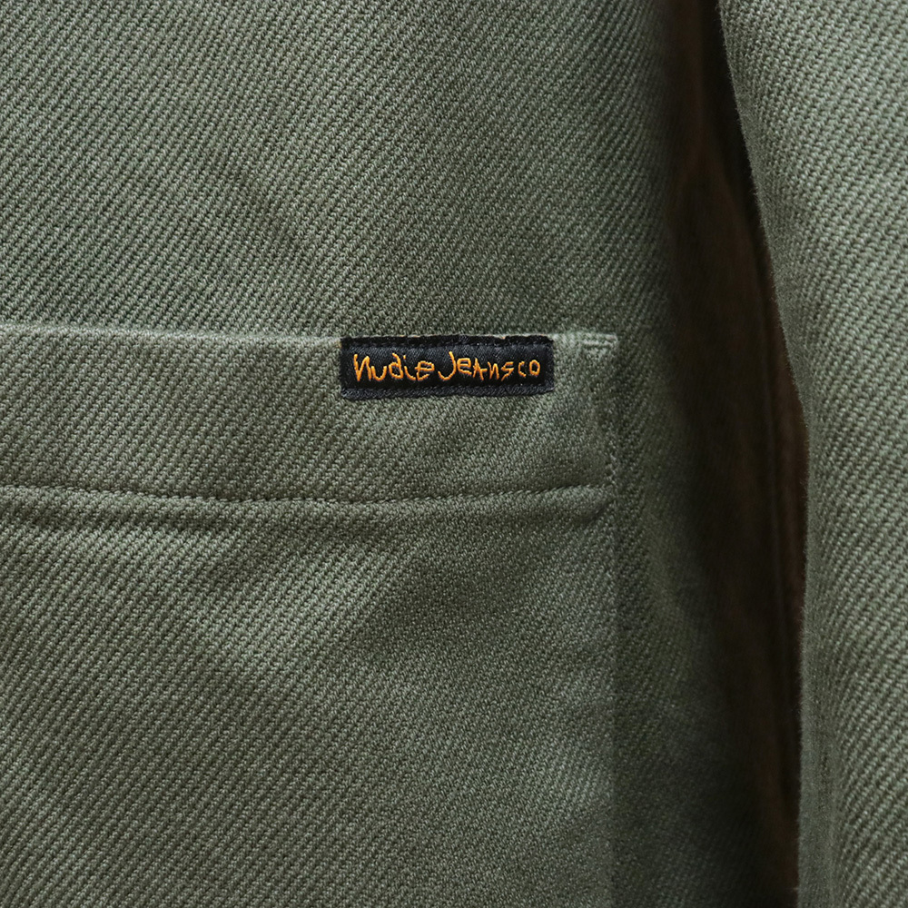 1円/Nudie Jeans/Mサイズ/シャツジャケット BARNEY WORKER JACKET カバーオール ヌーディージーンズ 新品/カーキ/mb130/_画像4