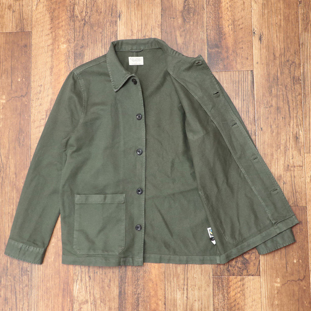 1円/Nudie Jeans/Mサイズ/シャツジャケット BARNEY WORKER JACKET カバーオール ヌーディージーンズ 新品/カーキ/mb130/_画像5