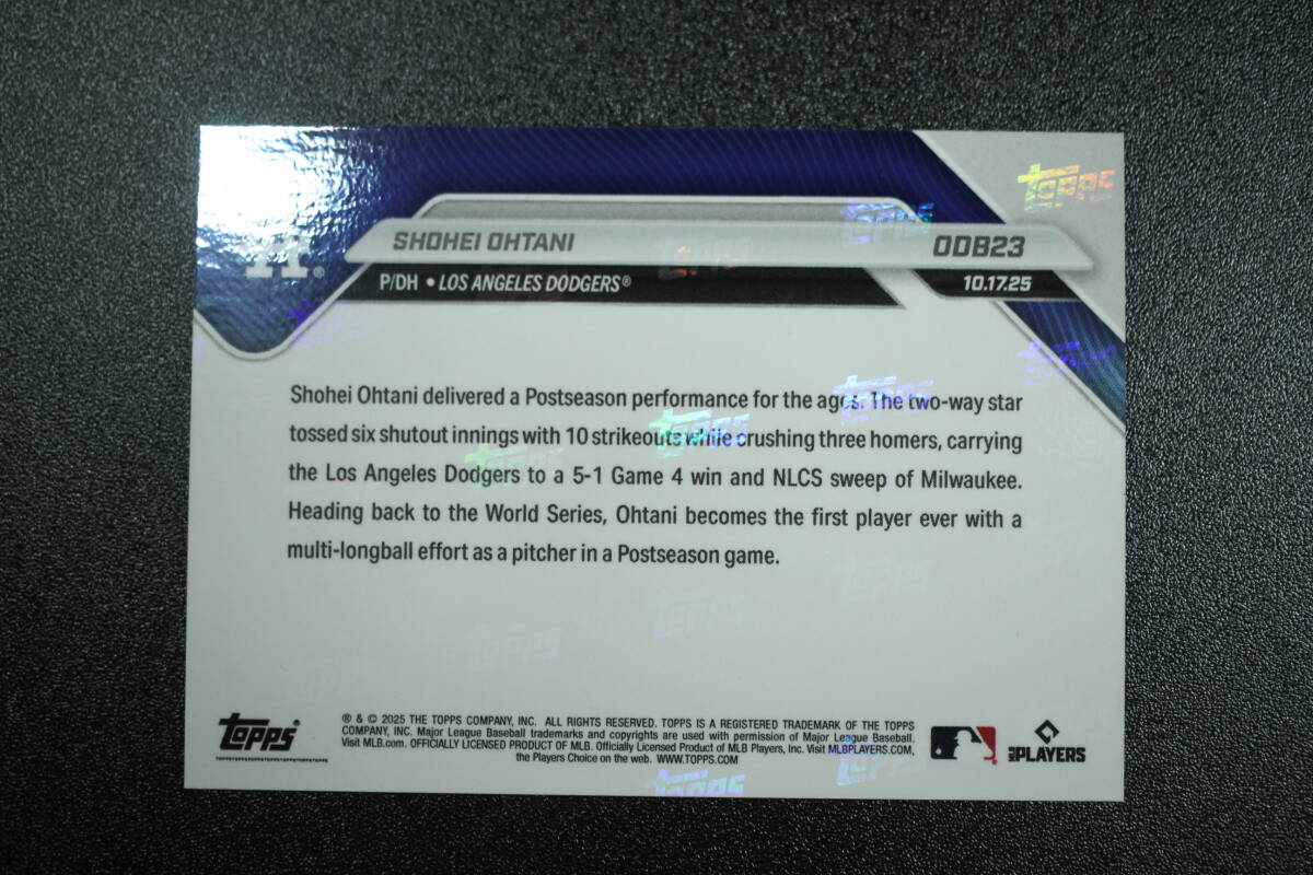 非売品 2025 ToppsNOW RTOD 大谷翔平 1日3HR記念　ボーナスカード 2025 MLB TOPPS NOW Road to Opening Day_画像2