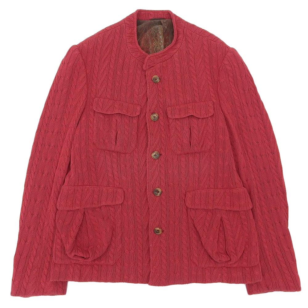  хорошая вещь ETRO Etro подкладка peiz Lee рисунок вязаный охота жакет блузон M красный 