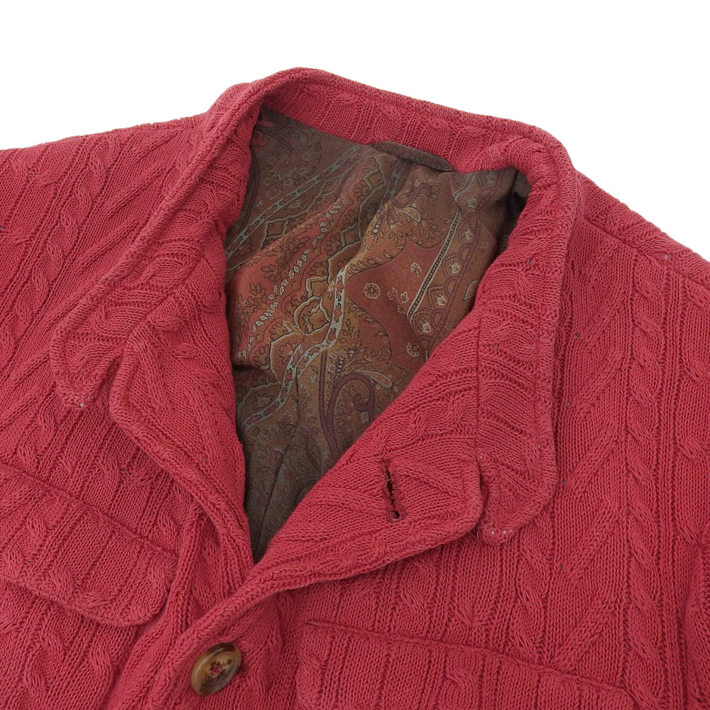  хорошая вещь ETRO Etro подкладка peiz Lee рисунок вязаный охота жакет блузон M красный 