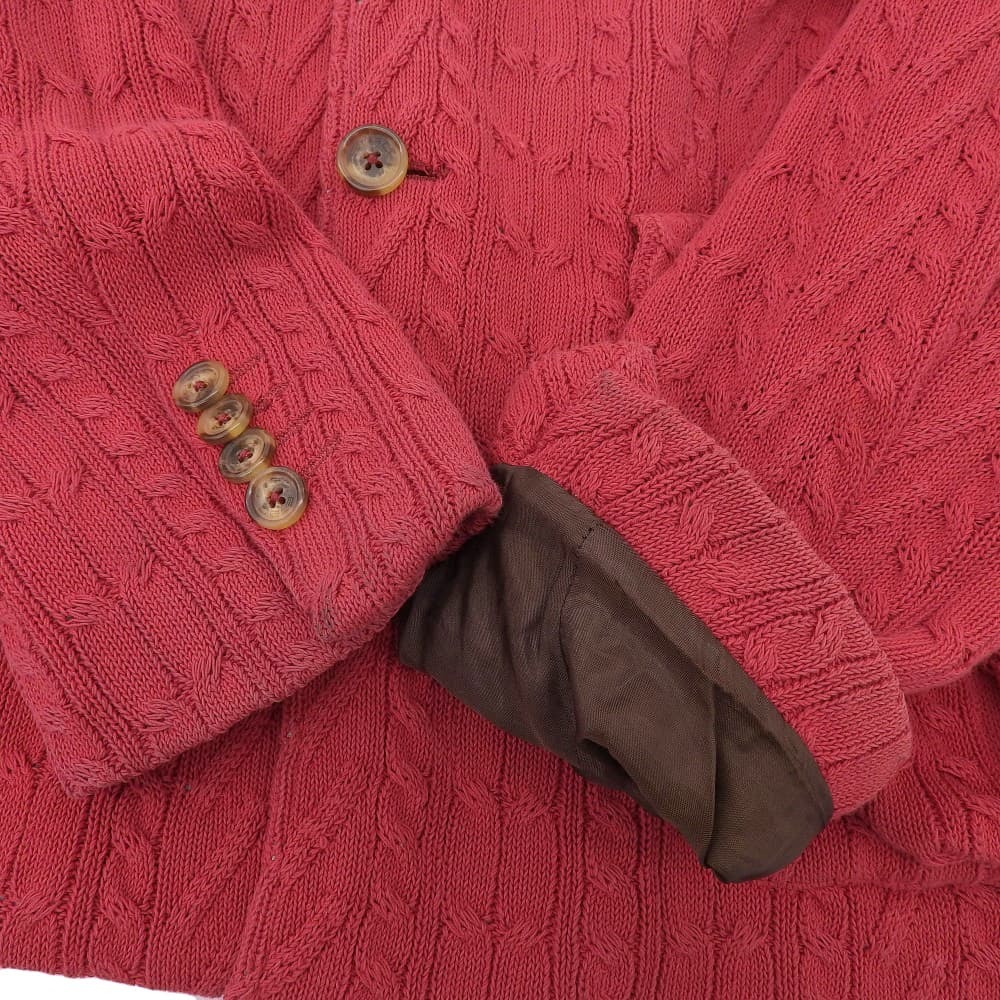  хорошая вещь ETRO Etro подкладка peiz Lee рисунок вязаный охота жакет блузон M красный 