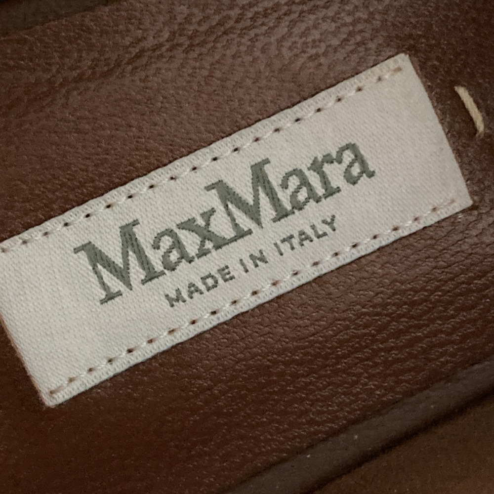  не использовался Max Mara Max Mara кожа цепь мокасины обувь Loafer размер 36.5 23.5cm соответствует Brown 