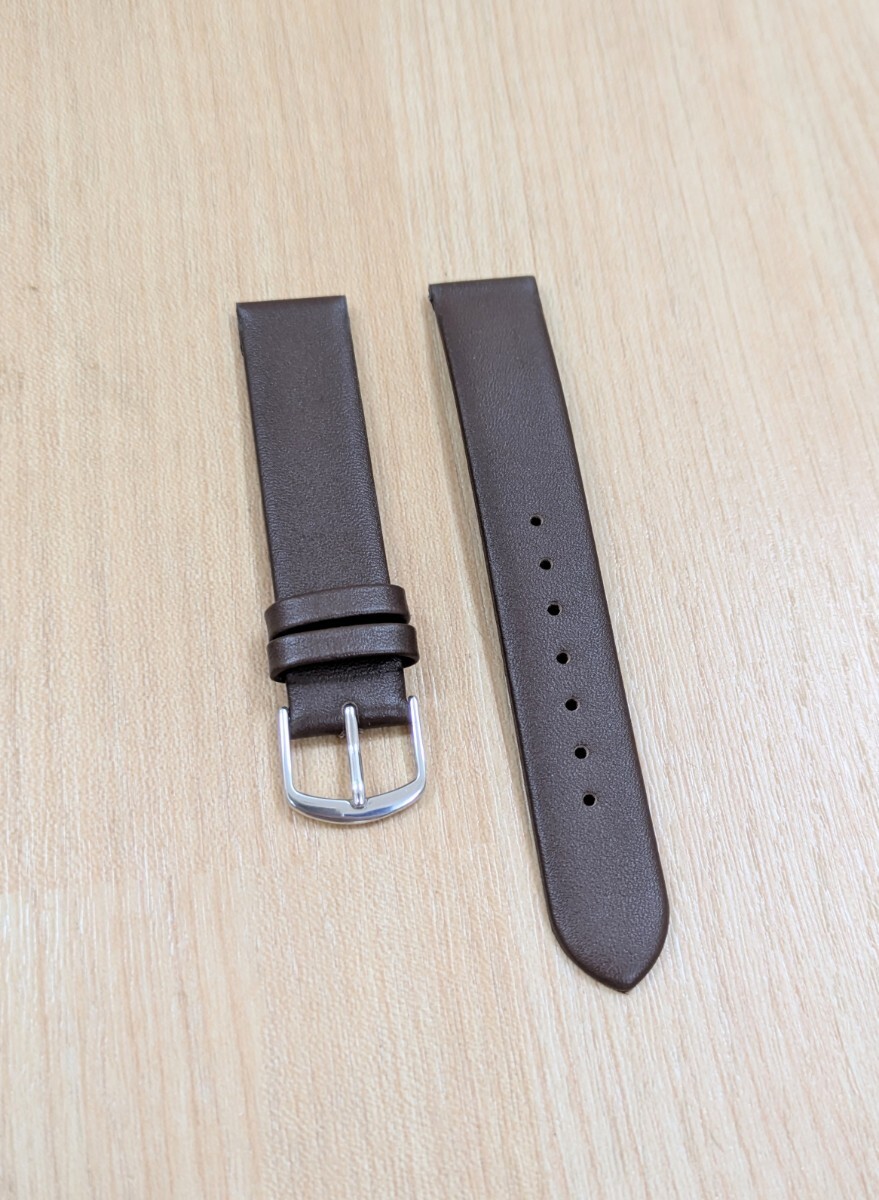 時計バンド 17mm 仔牛レザー 革ベルト バネ棒外し・尾錠付き!ステッチ無し_画像2