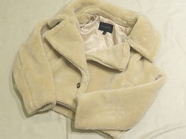 美品 C64 バナナリパブリック ショート ボア コート ◆ XS レディース ジャケット 薄めのベージュ系 アウター BANANA REPUBLIC ▼7K_画像1