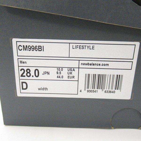 【未使用】 NEW BALANCE/ニューバランス 996 スニーカー CM996BI/28 /080_画像9