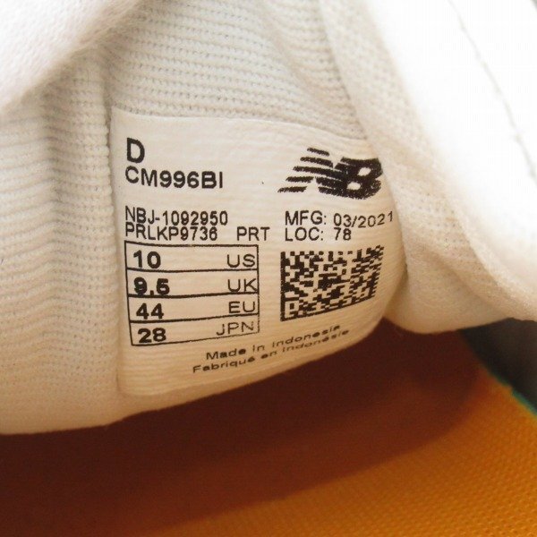 【未使用】 NEW BALANCE/ニューバランス 996 スニーカー CM996BI/28 /080_画像6