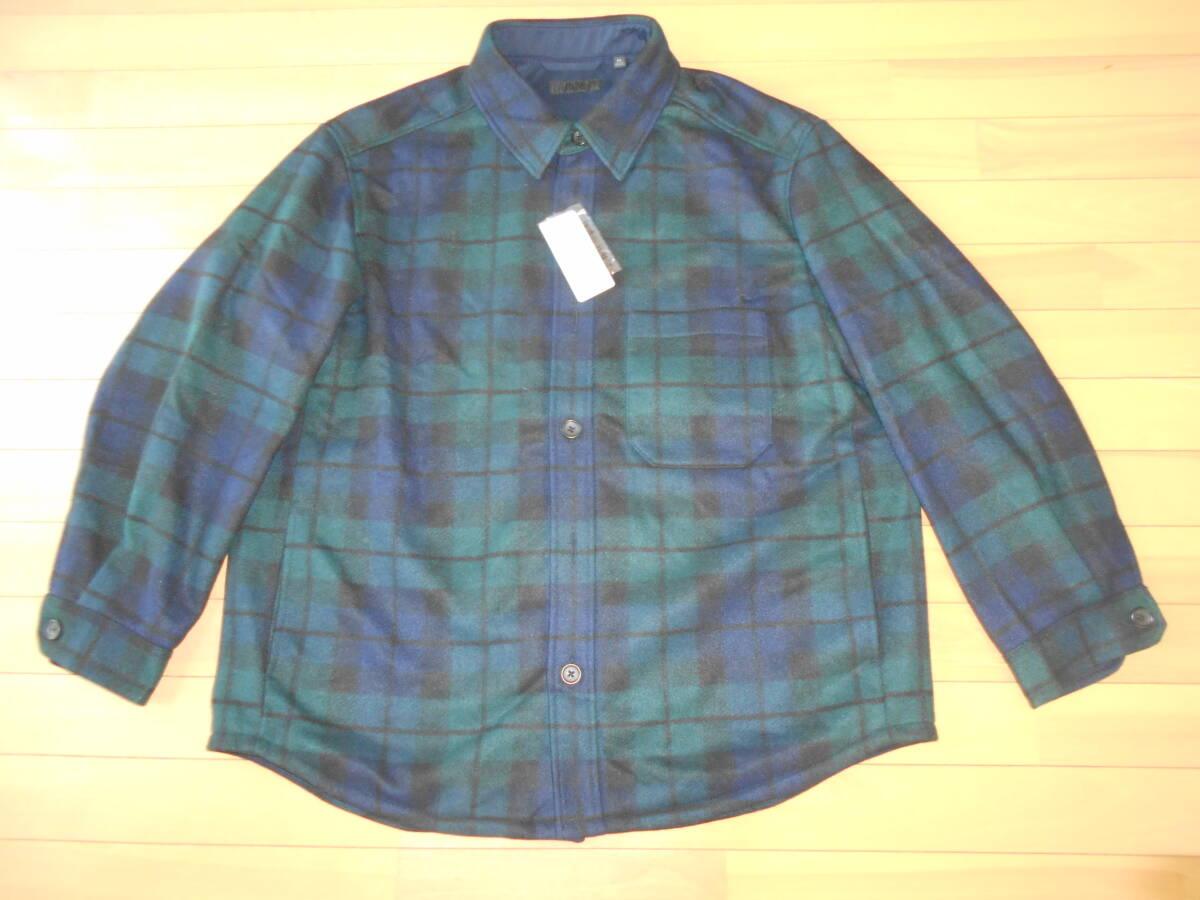 【特別価格】★未使用品★UNIQLO no.311-439811 ブラックウォッチチェック オーバーシャツジャケット ★紺＆緑size３XL★_画像1
