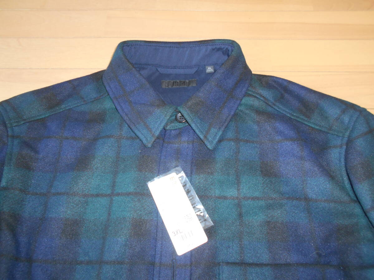 【特別価格】★未使用品★UNIQLO no.311-439811 ブラックウォッチチェック オーバーシャツジャケット ★紺＆緑size３XL★_画像2