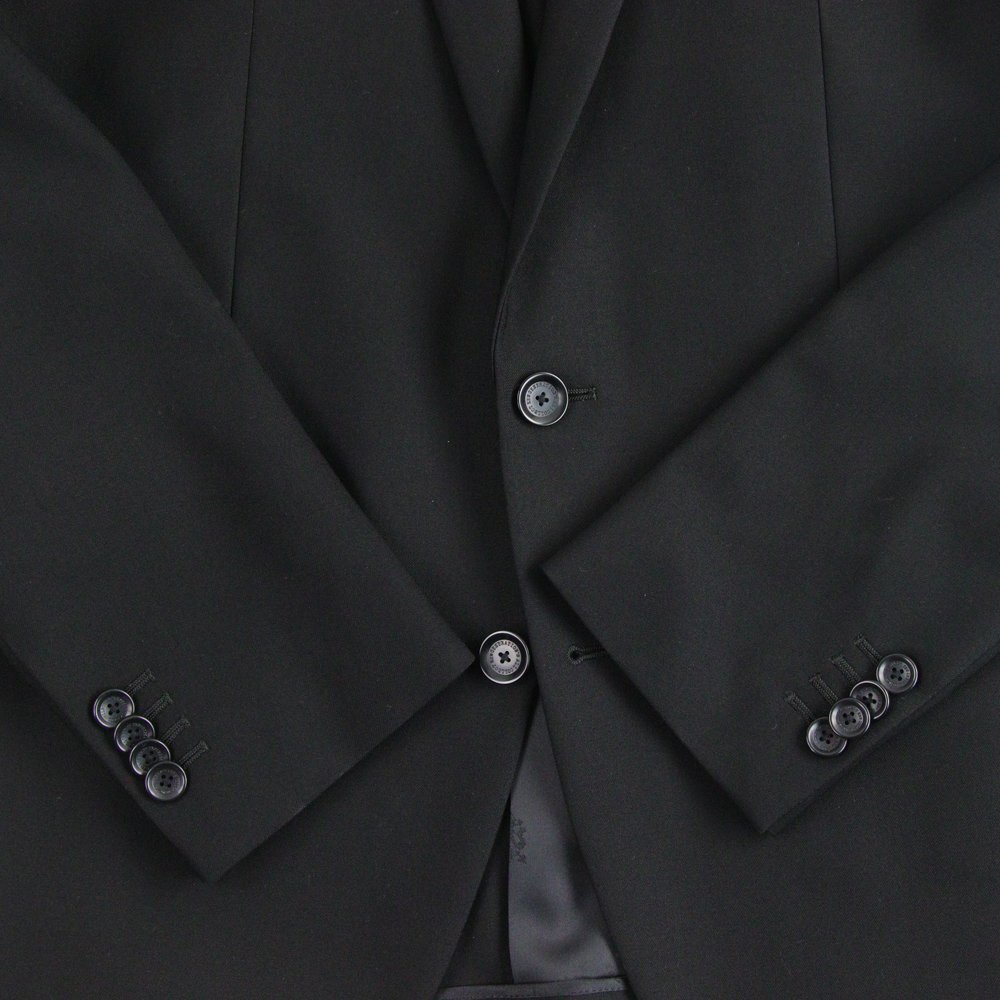 極美品 CERIMONIA スーツカンパニー SUPER100's 上質ウール 秋冬春 3シーズン ベスト付き 3ピース ブラックスーツ 黒 175cm-6Ｄrop_画像3