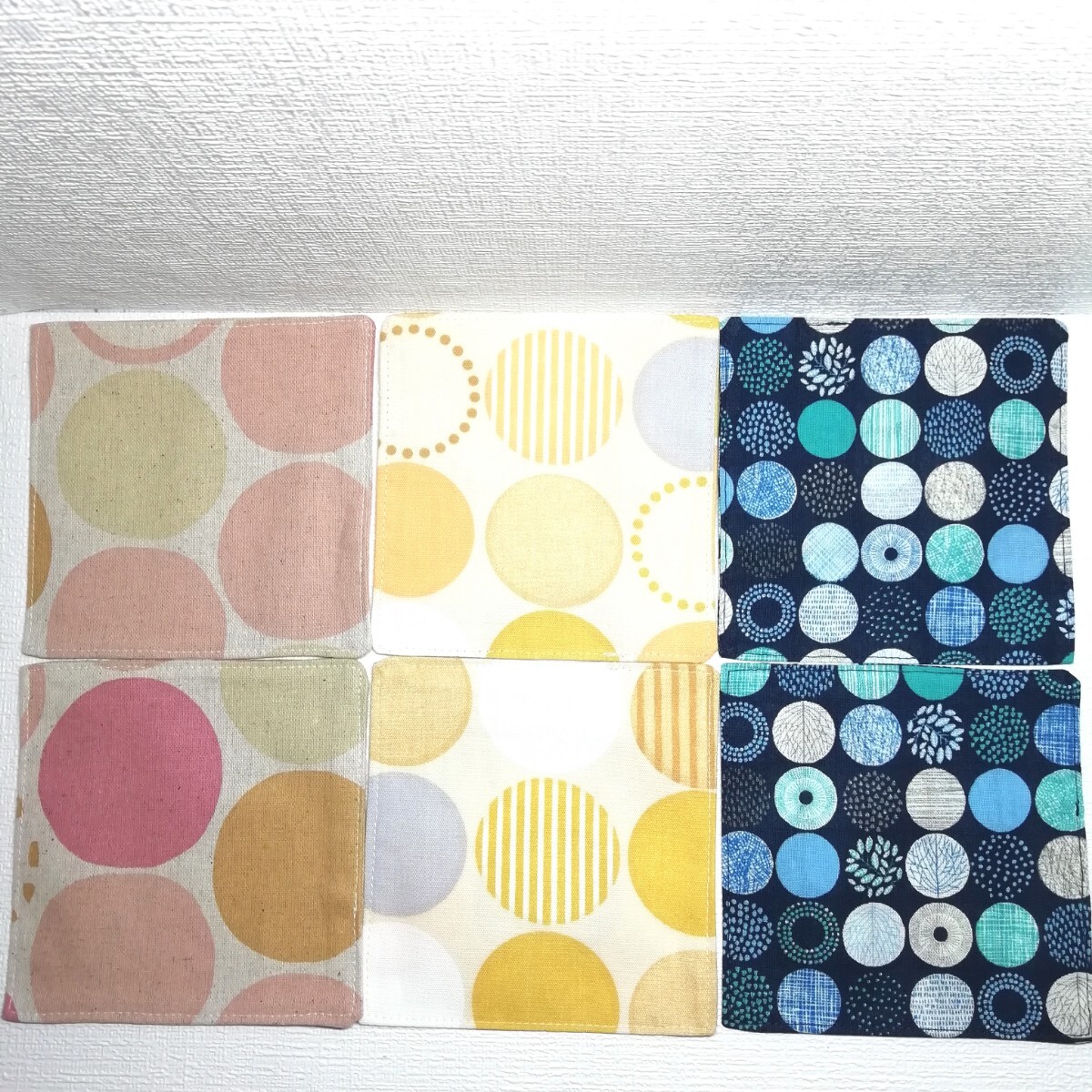 ドット柄(3種)☆ハンドメイド☆コースター☆6枚セット_画像3