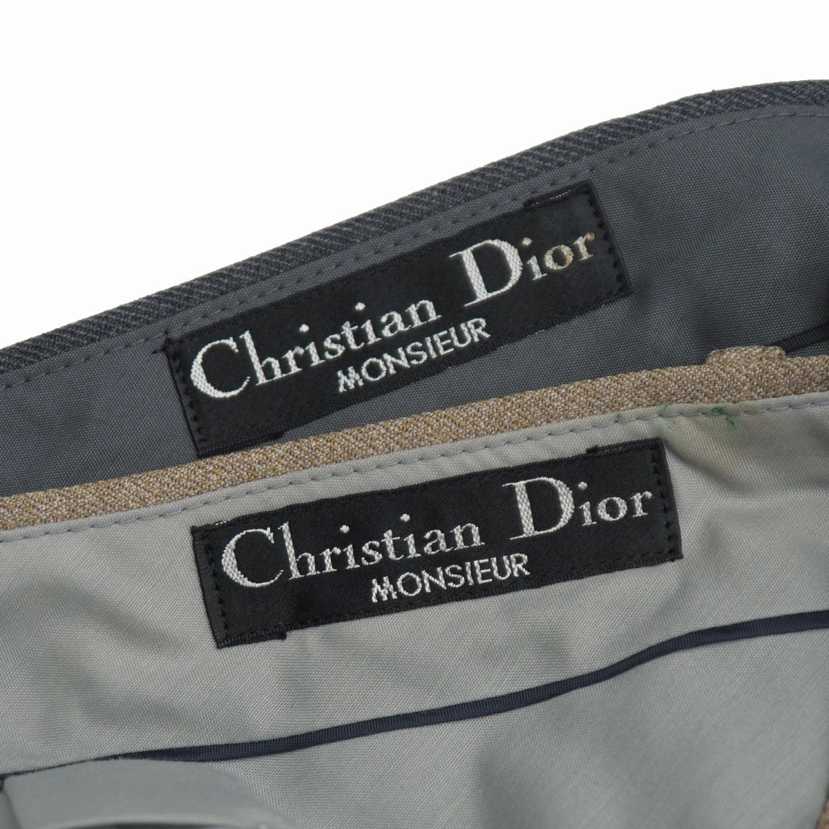 TJ7027+ヴィンテージ*クリスチャンディオール/Christian Dior MONSIEUR*メンズ*2点セット*スラックス*ソリッドパンツ/無地_画像7