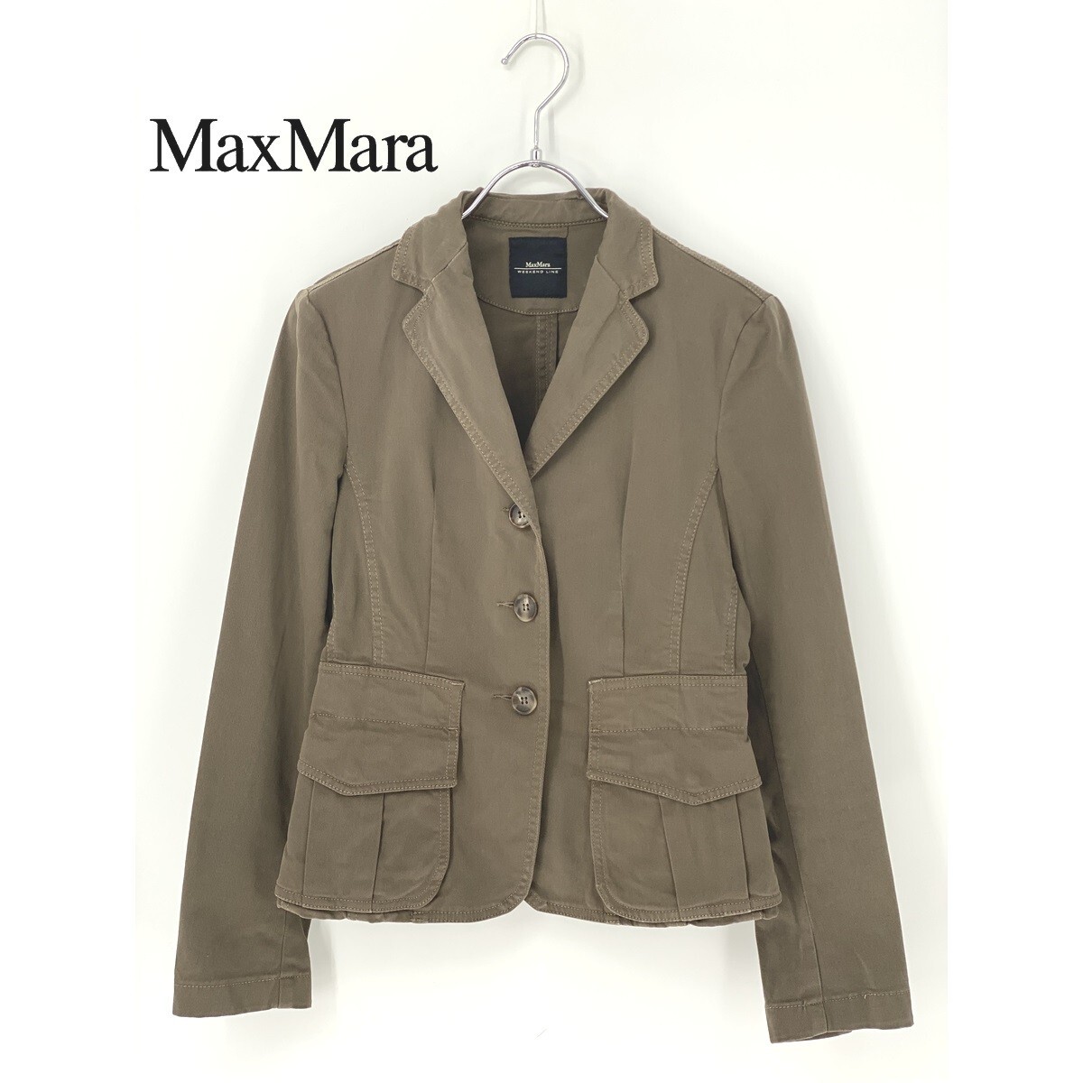 A9393/ превосходный товар весна лето MAXMARA WEEKEND LINE Max Mara хлопок выполненный в строгом стиле милитари Work жакет 36 M степени чай женский 