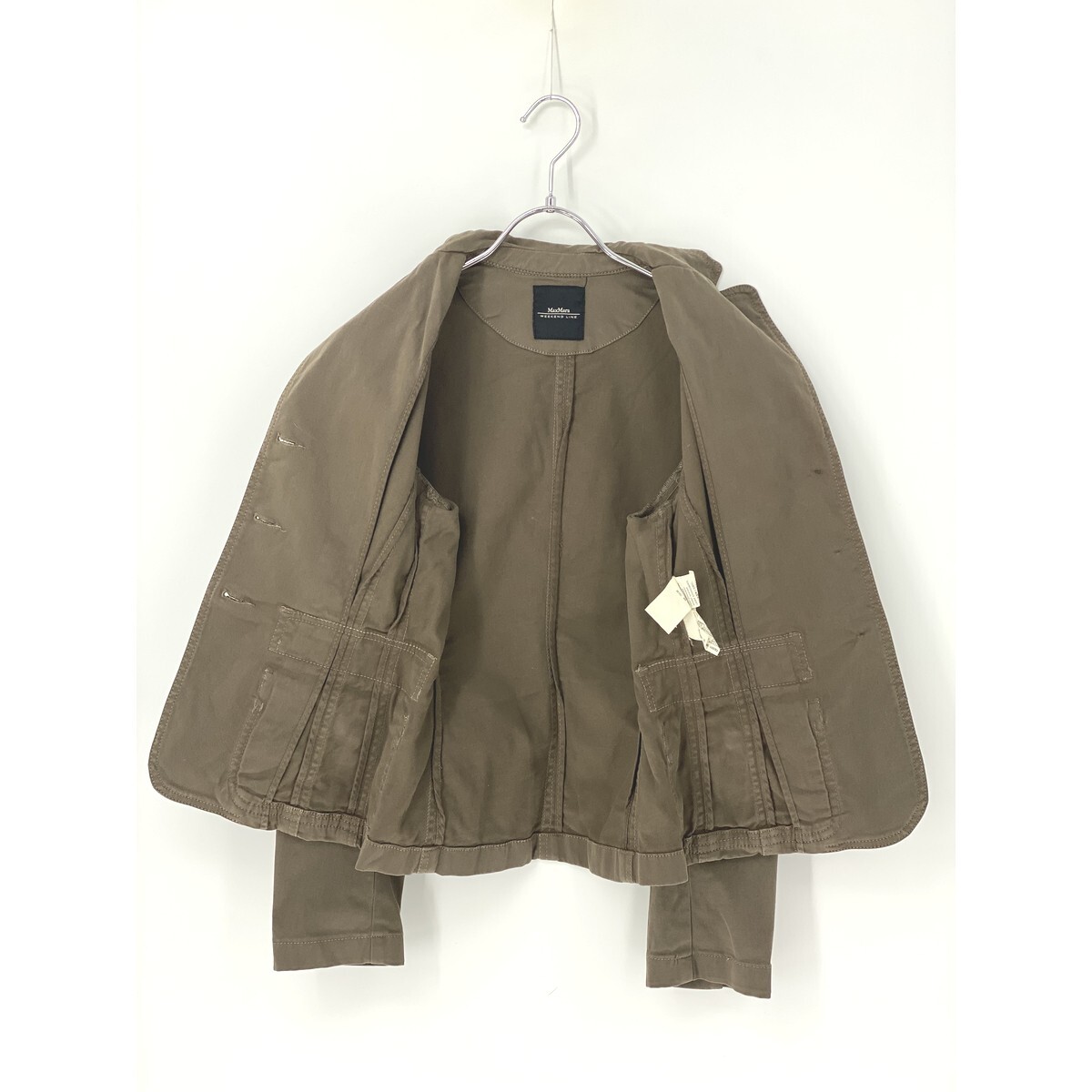 A9393/ превосходный товар весна лето MAXMARA WEEKEND LINE Max Mara хлопок выполненный в строгом стиле милитари Work жакет 36 M степени чай женский 