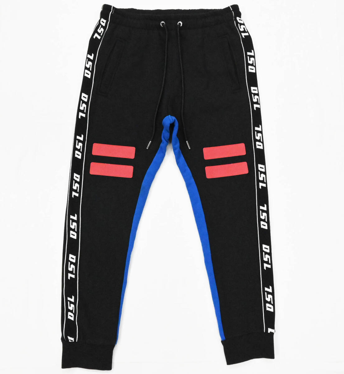 R492★良品 DIESEL ディーゼル DSL ロゴ サイドライン コットン スウェットパンツ L ブラック Y2K カタカナ?ロゴ 黒 クリーニング済_画像3