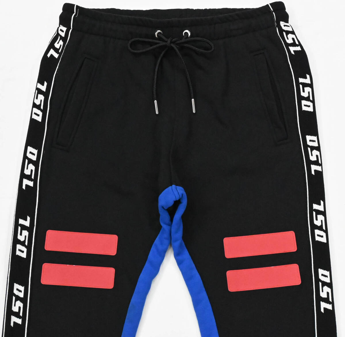 R492★良品 DIESEL ディーゼル DSL ロゴ サイドライン コットン スウェットパンツ L ブラック Y2K カタカナ?ロゴ 黒 クリーニング済_画像5