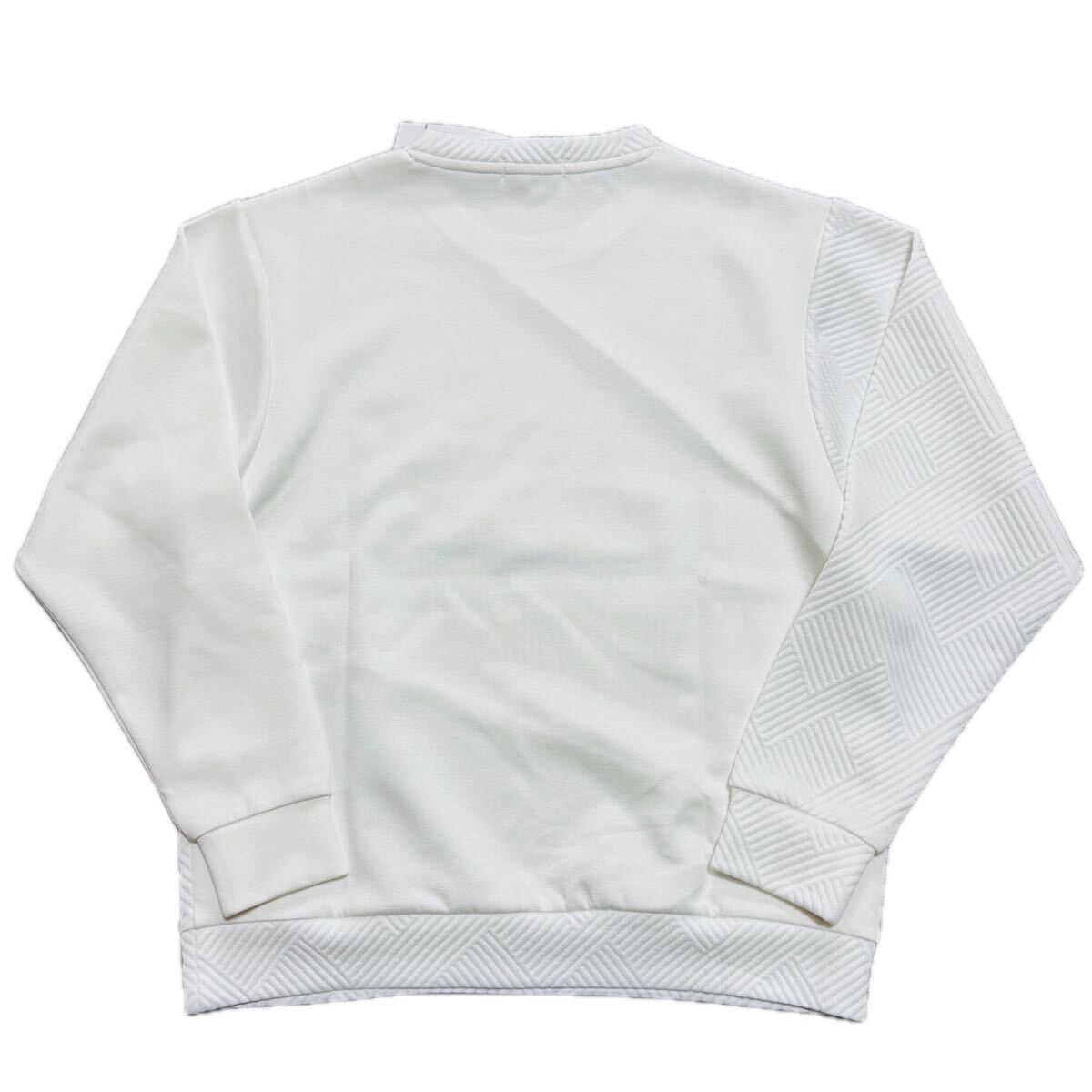 Lサイズ インターメッツォ デザイナーシャツ 長袖 トレーナー 切替デザイン ストレッチ 春夏秋 INTERMEZZO 新品 送料無料 ホワイト 白_画像3