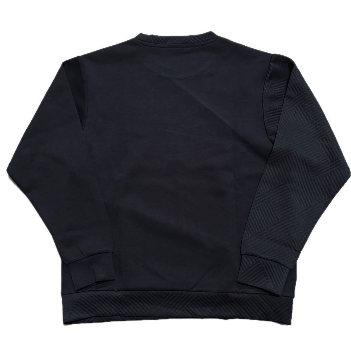 Lサイズ インターメッツォ デザイナーシャツ 長袖 トレーナー 切替デザイン ストレッチ 春夏秋 INTERMEZZO 新品 送料無料 ブラック 黒 _画像3