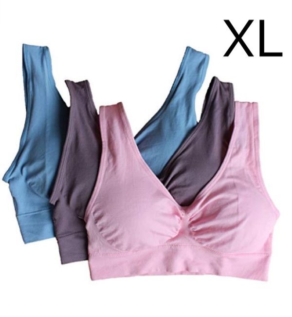 ジニエブラ パステルカラー XLサイズ 3枚セット ノンワイヤー スポブラ スポーツブラ ナイトブラ マタニティー ジニエ genie bra ブラ_画像1