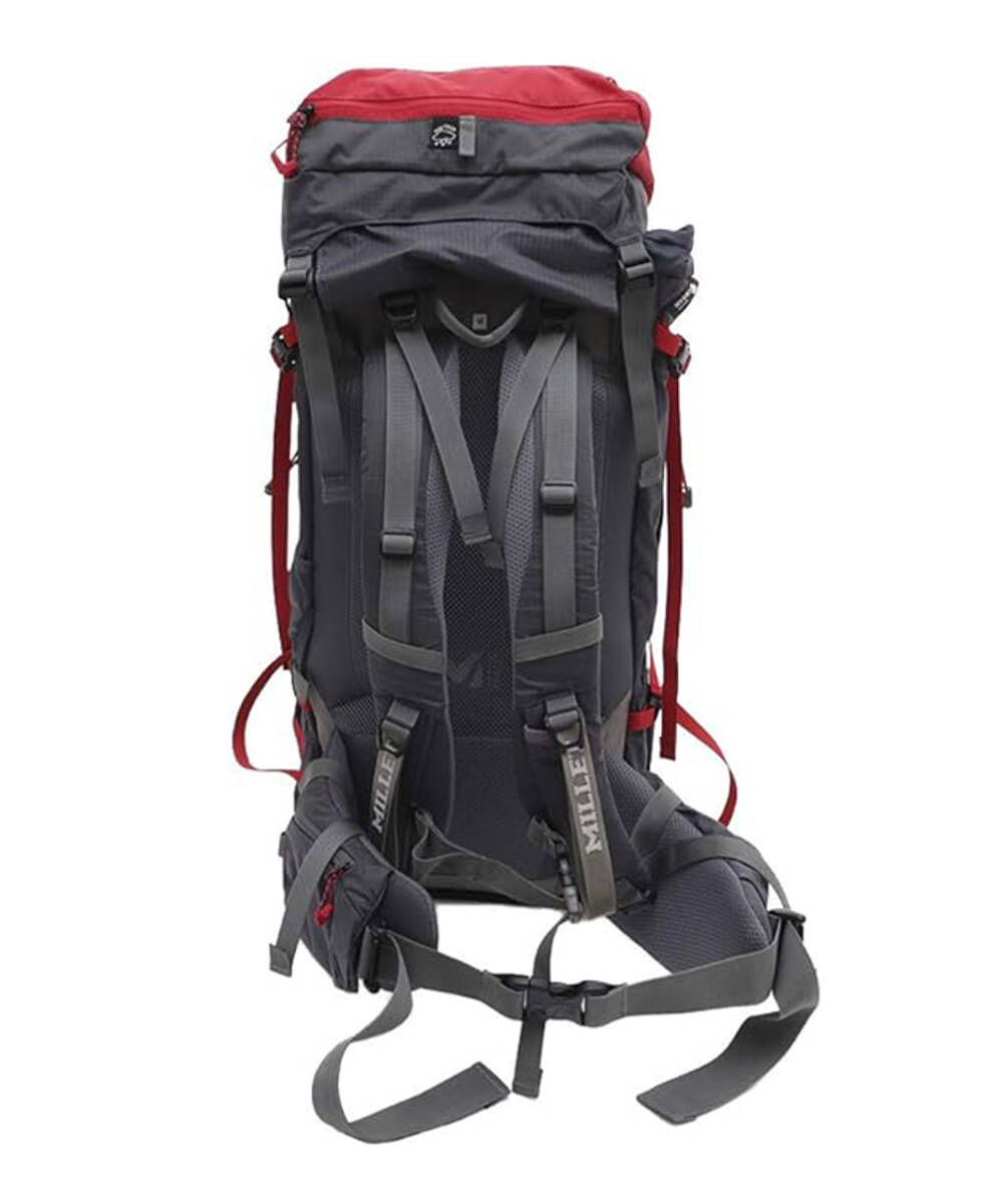 ■ MILLET ミレー ■ リュック SAAS FEE 40+5 DEEP RED (サイズ L ) レインカバー付/ バックパック サースフェー 40 + 5 / レッド 40L 45L_画像3