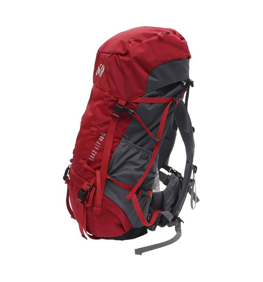 ■ MILLET ミレー ■ リュック SAAS FEE 40+5 DEEP RED (サイズ L ) レインカバー付/ バックパック サースフェー 40 + 5 / レッド 40L 45L_画像2