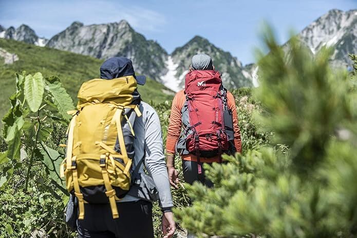 ■ MILLET ミレー ■ リュック SAAS FEE 40+5 DEEP RED (サイズ L ) レインカバー付/ バックパック サースフェー 40 + 5 / レッド 40L 45L_画像4