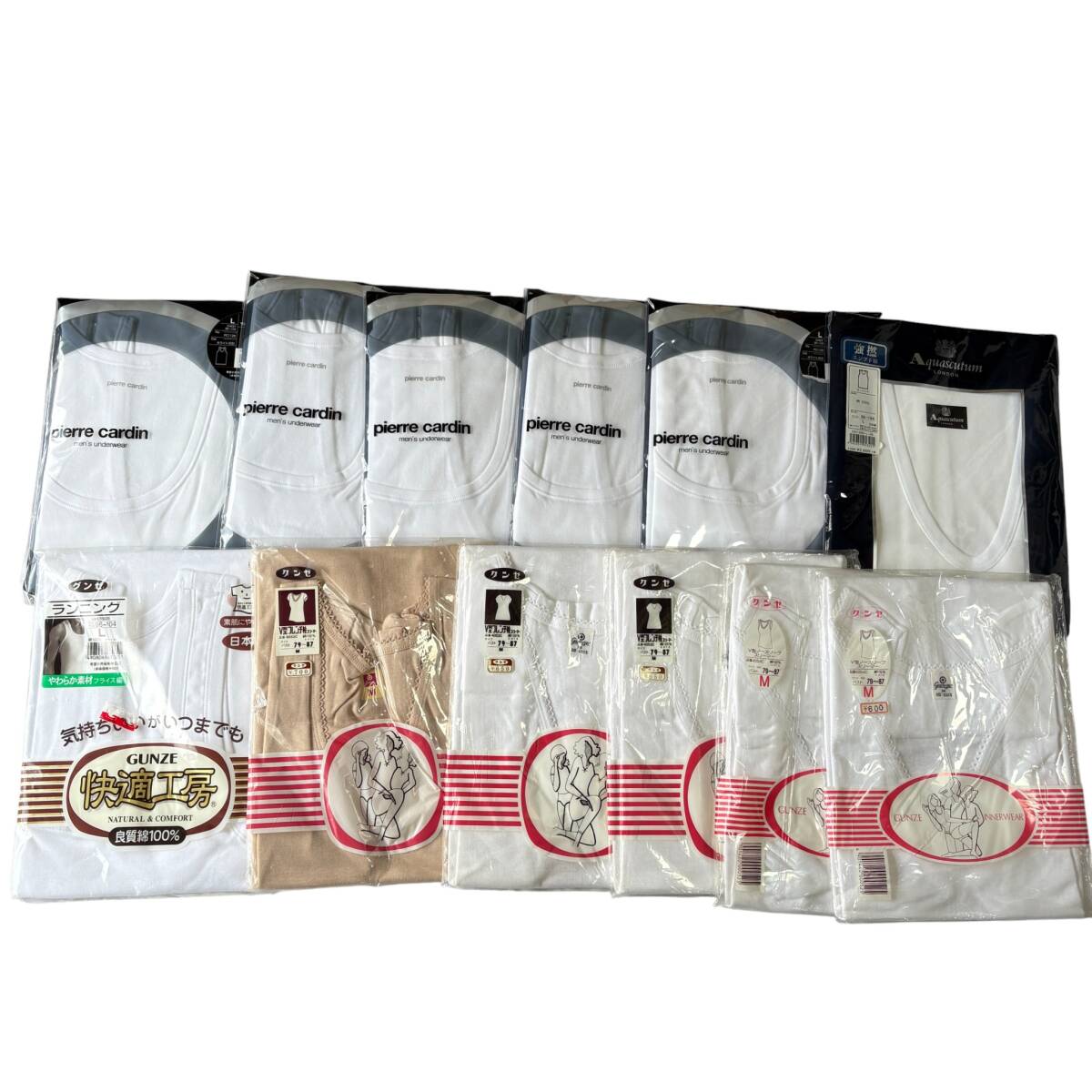 【未使用品】メンズ/レディース インナーウェア まとめ売り PEACE FITランニング V型フレンチ ノースリーブ キャミソール シルク 絹 05_画像2