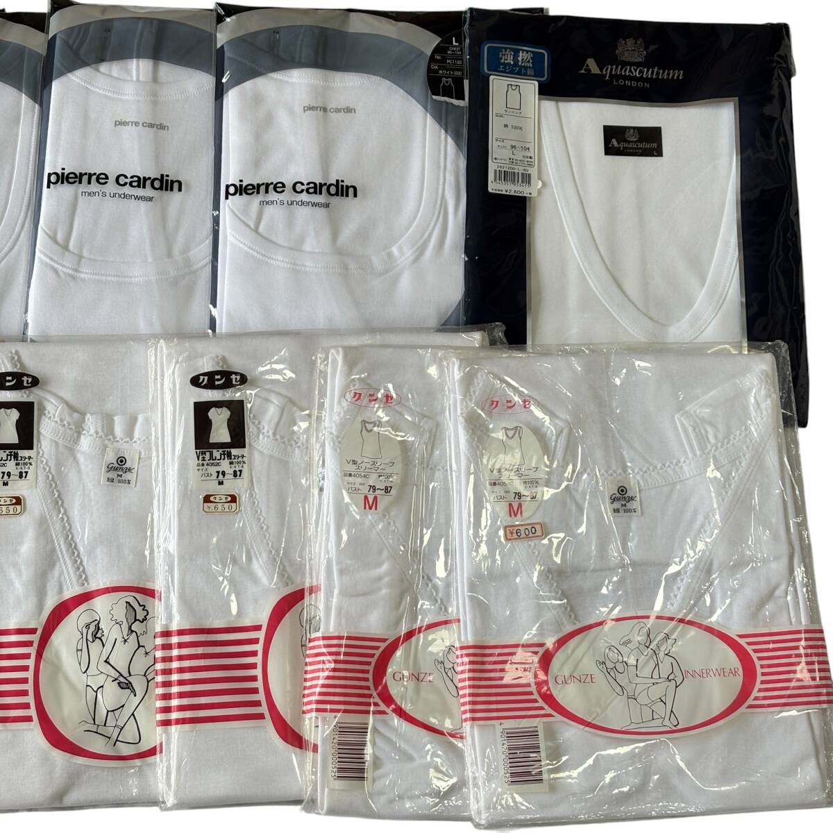 【未使用品】メンズ/レディース インナーウェア まとめ売り PEACE FITランニング V型フレンチ ノースリーブ キャミソール シルク 絹 05_画像4