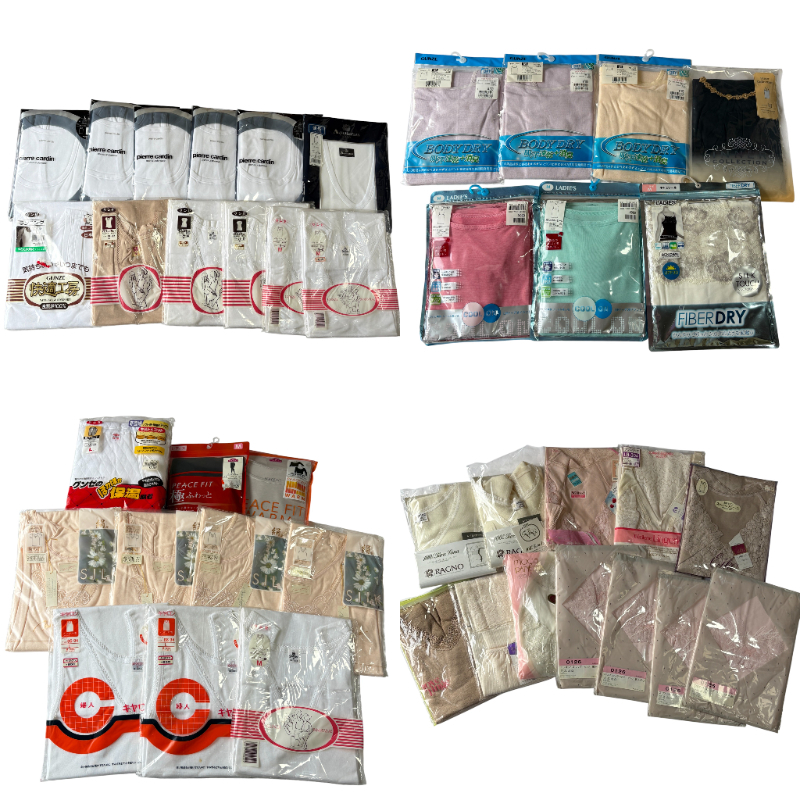 【未使用品】メンズ/レディース インナーウェア まとめ売り PEACE FITランニング V型フレンチ ノースリーブ キャミソール シルク 絹 05_画像1