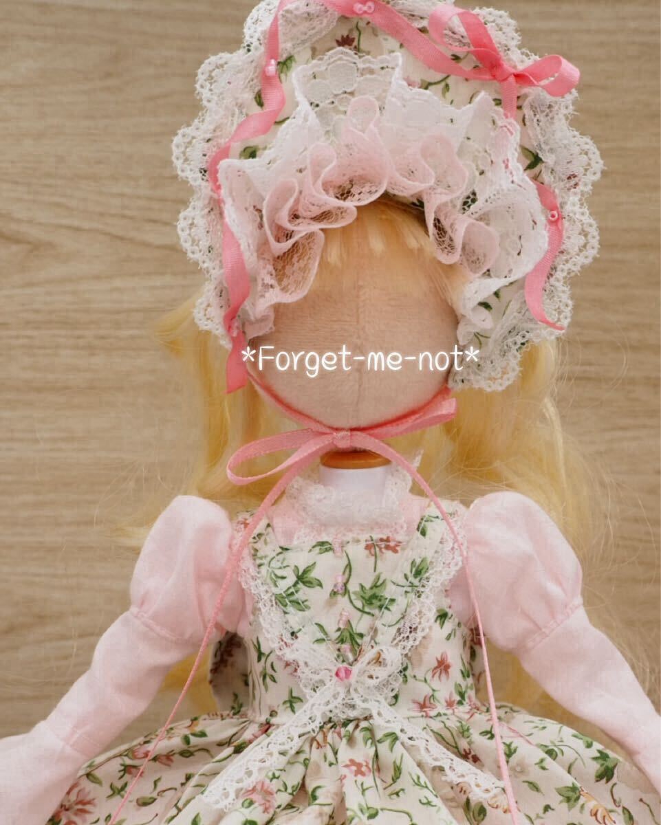 〜花園のロゼット〜 27cmドール 1／6 handmade 一点物 アウトフィット ワンピース リバティ ドレス セット *Forget-me-not*Doll Couture _画像2