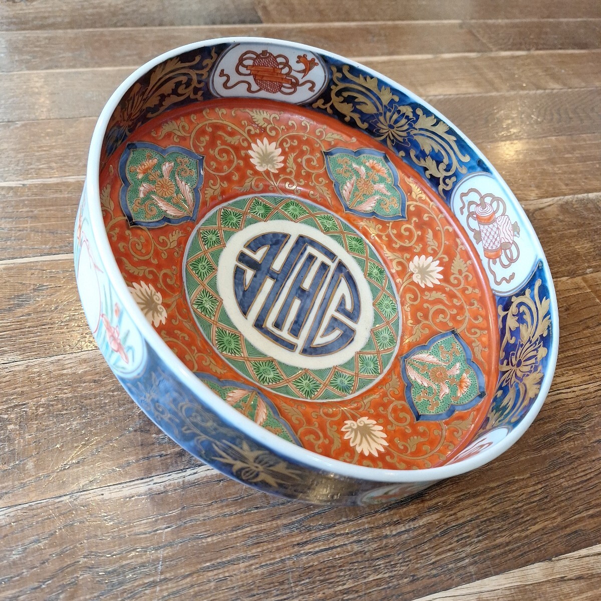 [凛]　 古伊万里　 色絵寿文　丼鉢_画像2