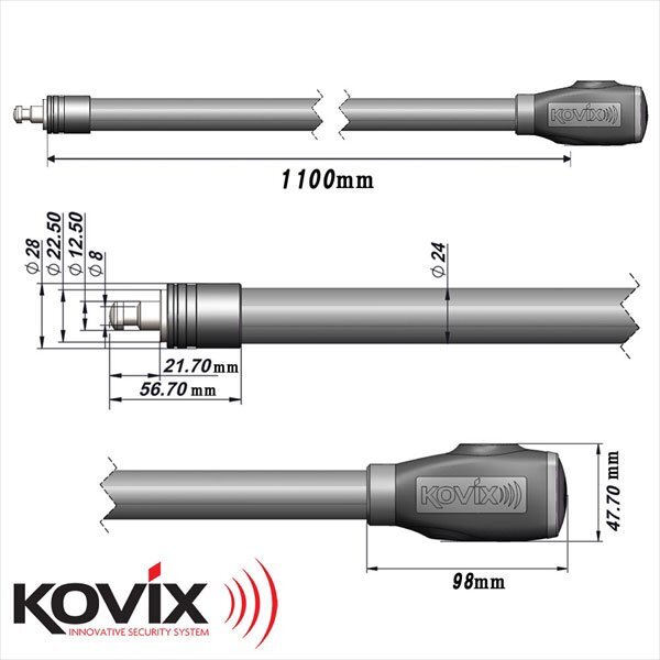 KOVIX wire lock сигнализация встроенный 120db большой громкость очень толстый крепкий противоугонное система безопасности колебание ощущение предотвращение преступления земля блокировка KWL24 мотоцикл мотоцикл 