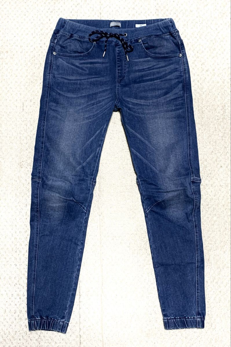 新品同様:BAYFLOW(ベイフロー).スーパーストレッチ デニム ジョガー パンツ 2(Used加工/膝 3D仕立て/W72-82股下72/OUTDOOR/grip swany type_画像1