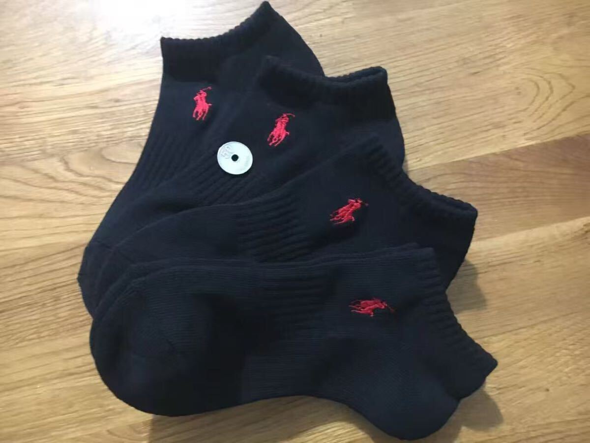 新品ポロラルフローレン レディースソックス靴下 4足セット191黒_画像5