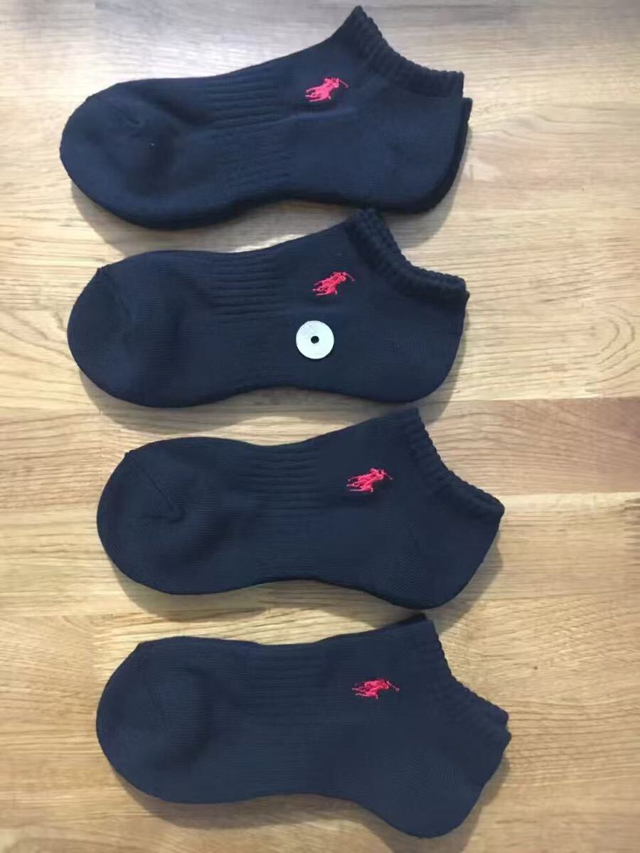 新品ポロラルフローレン レディースソックス靴下 4足セット191黒_画像1