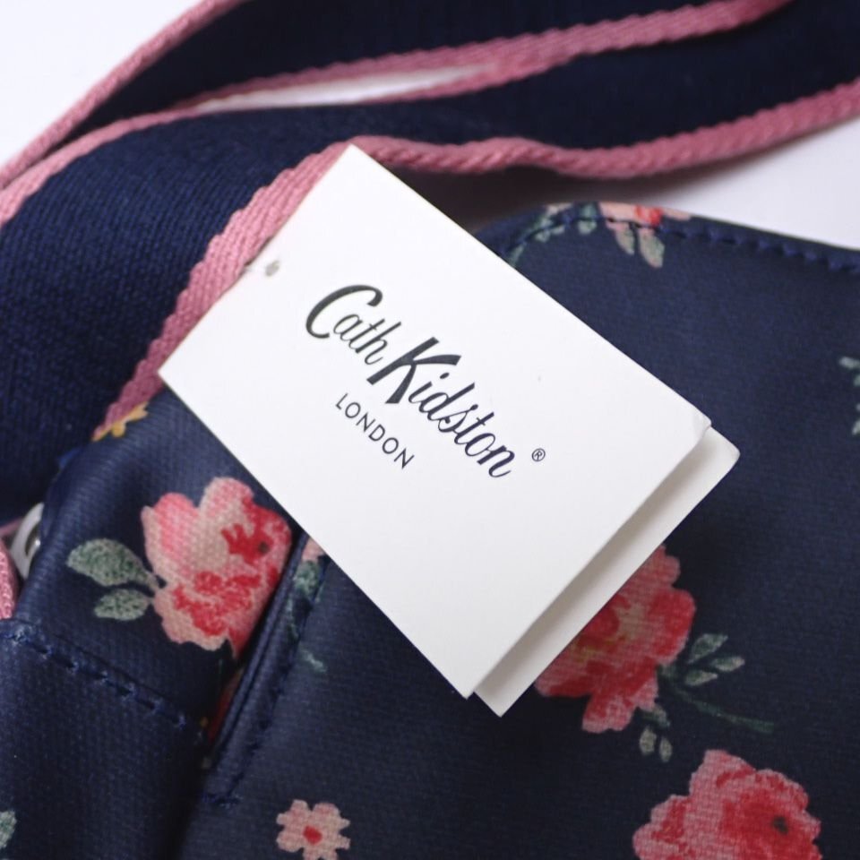 ★未使用 Cath Kidston/キャスキッドソン ウィンボーンローズ 2WAYバッグ/ネイビー×ピンク系/コーティングキャンバス/斜め掛け&2104600048_画像6