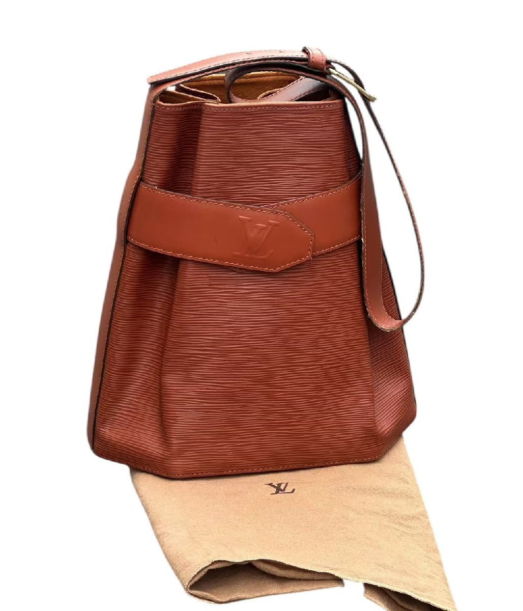 超美品◆本物◆ルイヴィトンLOUIS VUITTONエピサックデポールPMショルダー巾着バッグケニアブラウンM80203_画像2