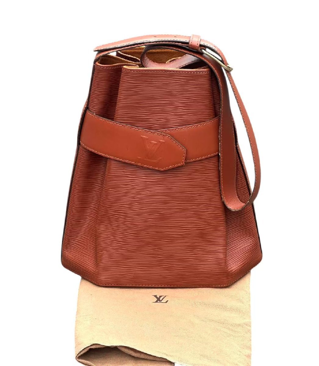 超美品◆本物◆ルイヴィトンLOUIS VUITTONエピサックデポールPMショルダー巾着バッグケニアブラウンM80203_画像1