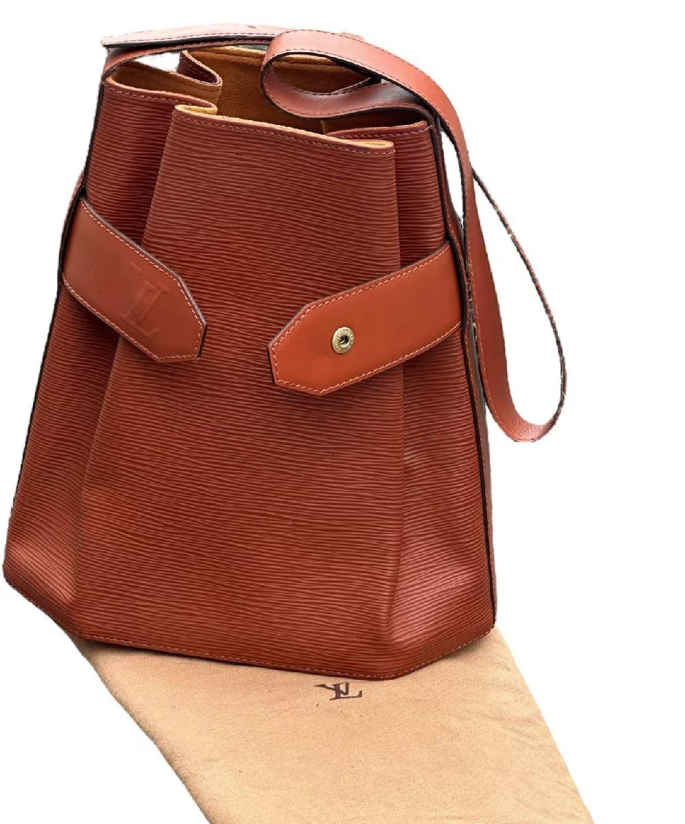 超美品◆本物◆ルイヴィトンLOUIS VUITTONエピサックデポールPMショルダー巾着バッグケニアブラウンM80203_画像3