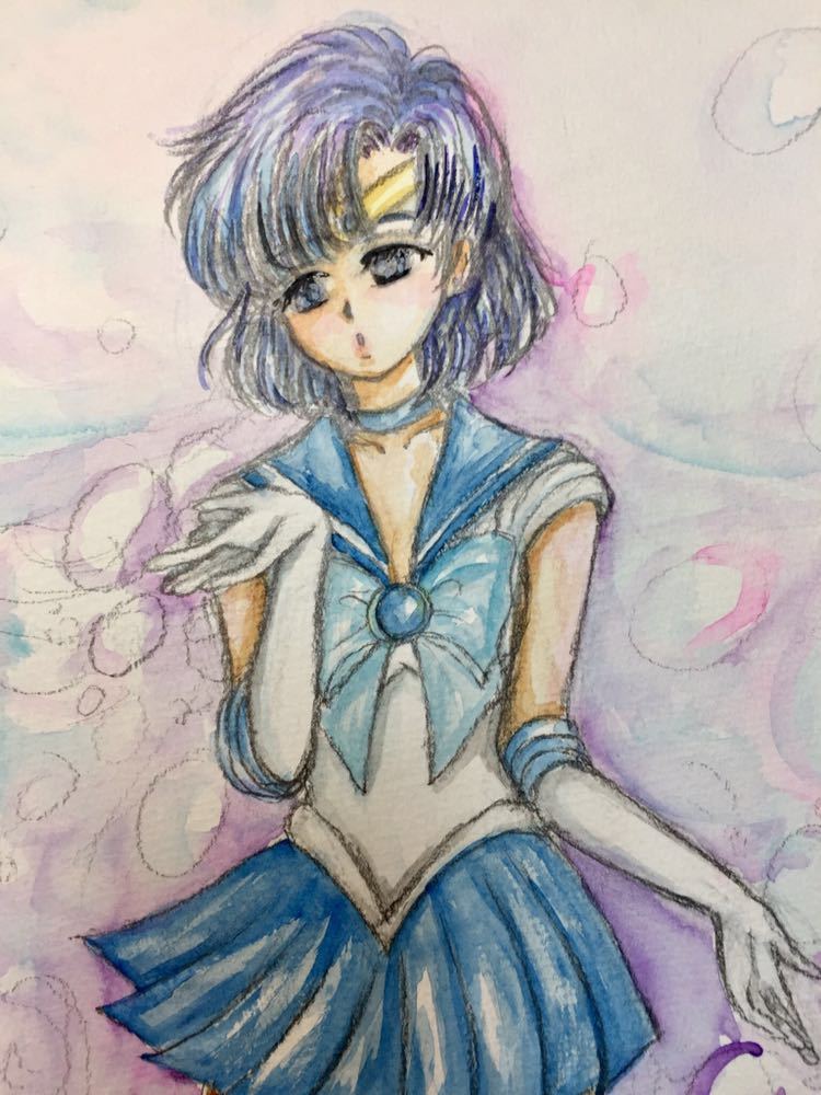  hand-drawn illustrations original picture 1 point thing Pretty Soldier Sailor Moon sailor Mercury water .. beautiful B5 watercolor paper same person illustration watercolor [......]