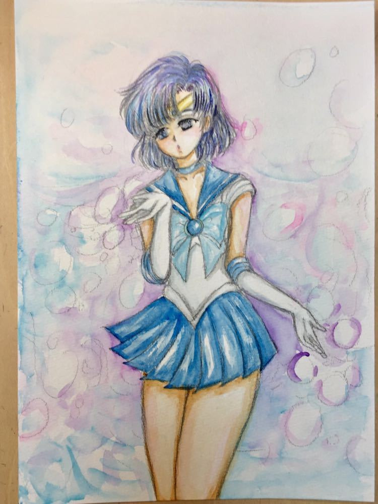  hand-drawn illustrations original picture 1 point thing Pretty Soldier Sailor Moon sailor Mercury water .. beautiful B5 watercolor paper same person illustration watercolor [......]