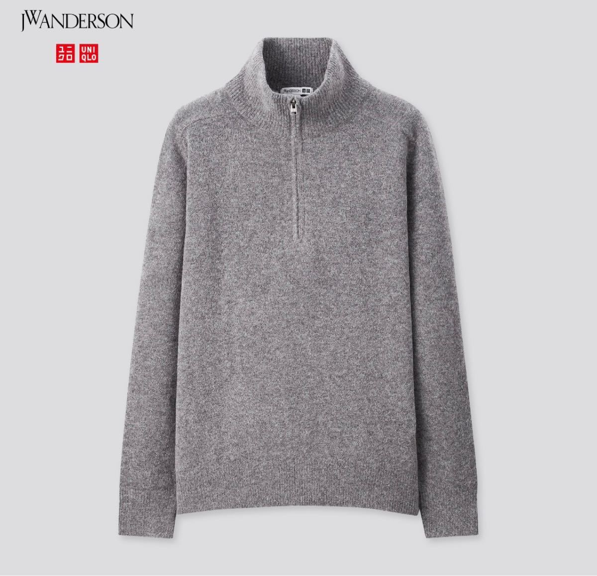 新品未使用 ユニクロ スフレヤーンハーフジップセーター グレー XL 新品未使用 ユニクロ スフレヤーンハーフジップセーター グレー XL