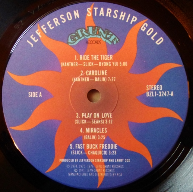 JEFFERSON STARSHIP「GOLD」米ORIG [初回BZL規格GRUNT 7inch付] ステッカー有シュリンク美品_画像5