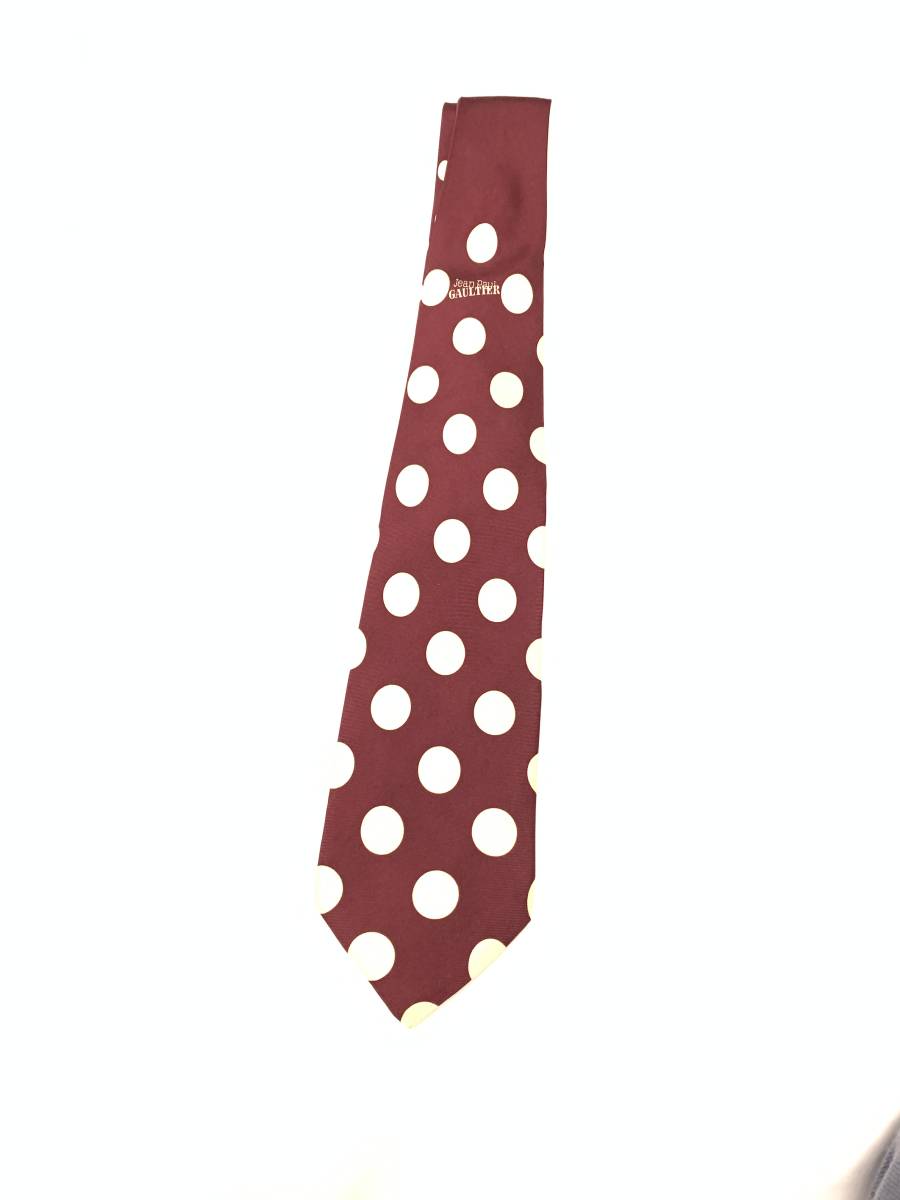 Jean Paul GAULTIER Jean-Paul Gaultier Gaultier necktie polka dot dot bordeaux x cream 