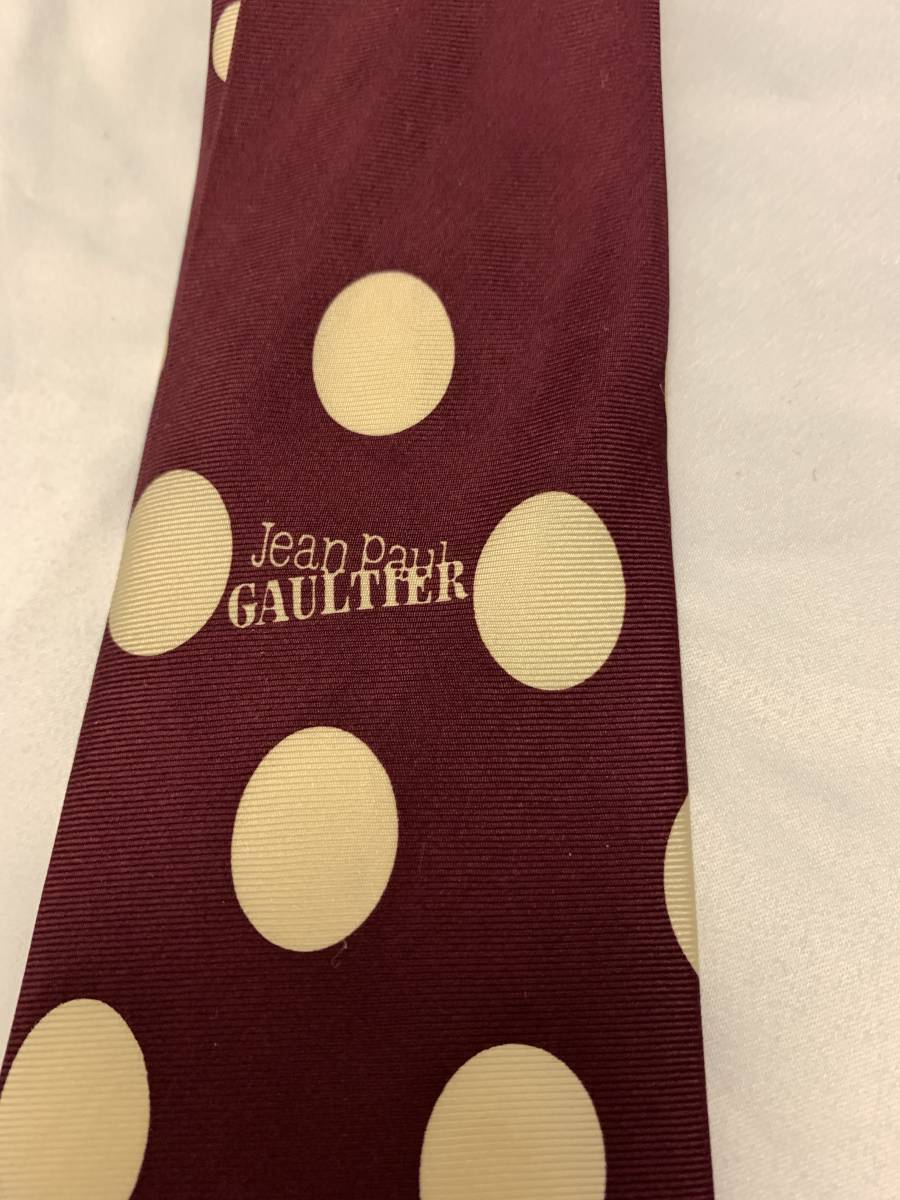 Jean Paul GAULTIER Jean-Paul Gaultier Gaultier necktie polka dot dot bordeaux x cream 